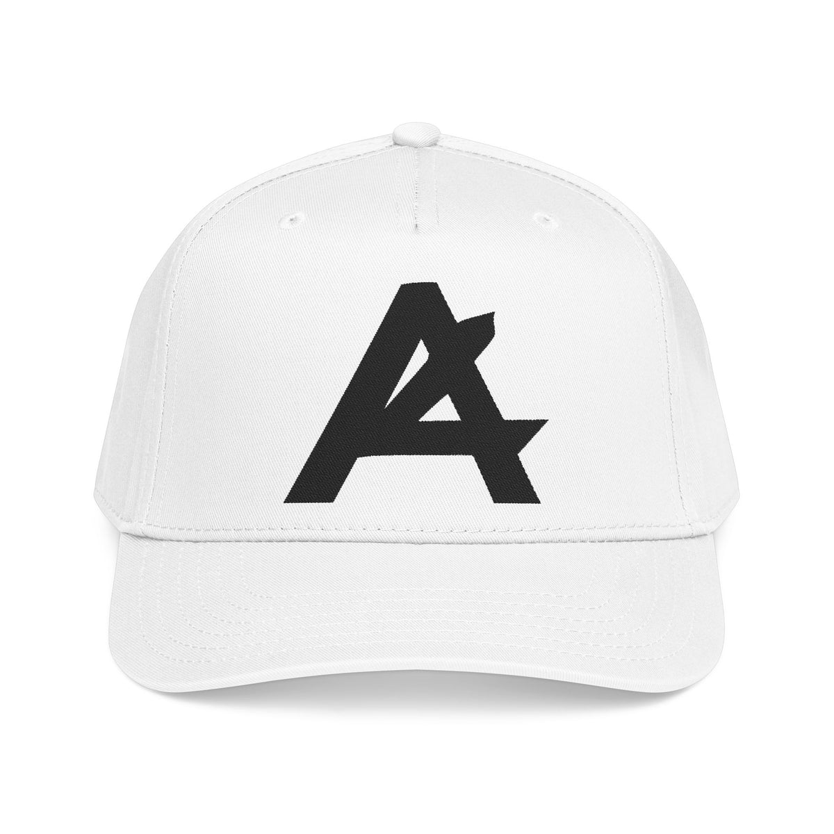 Mid Profile Baseball Cap — Embroidered 'A' Logo Two-Tone Cap