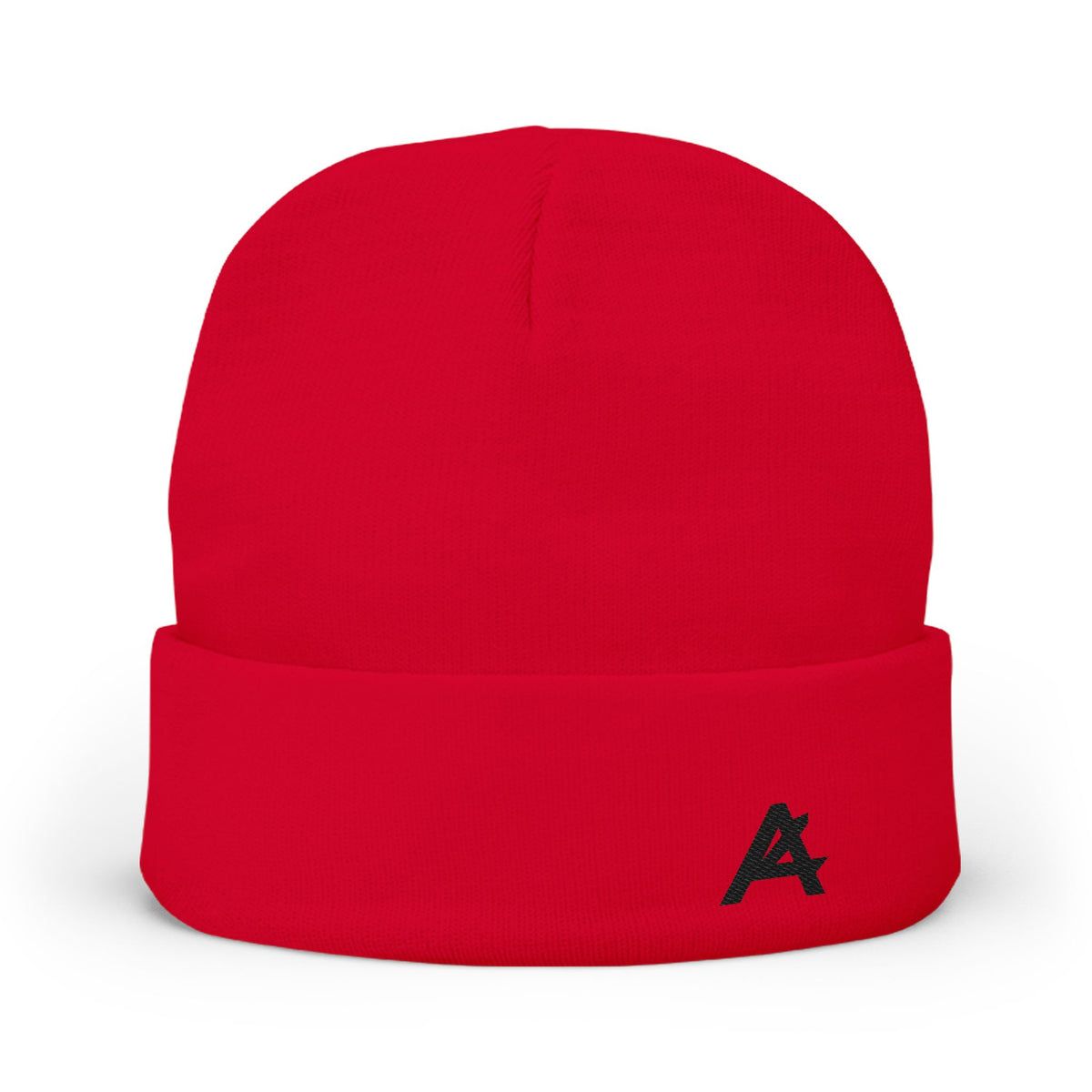Embroidered 'A' Knit Beanie - Minimal Logo Winter Hat