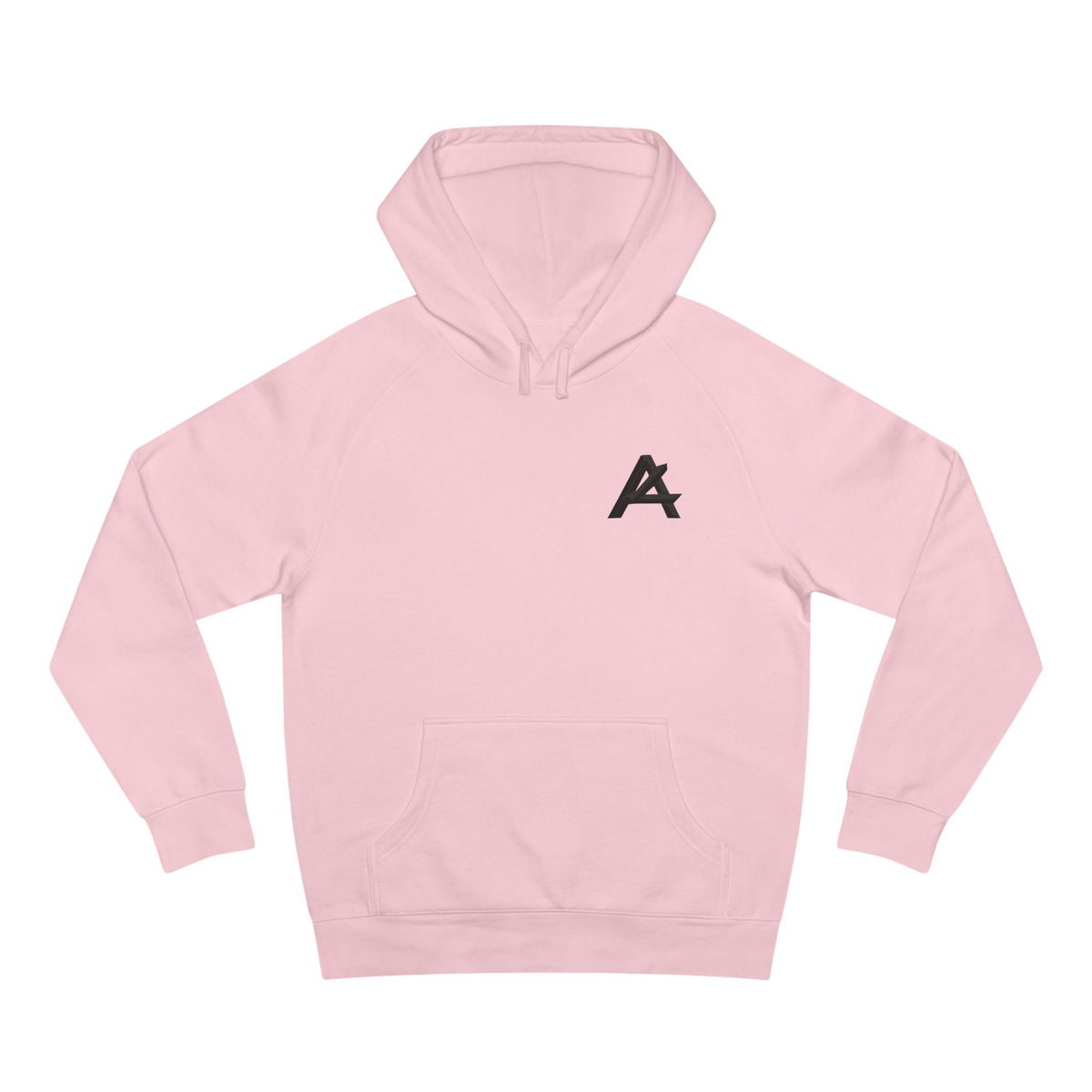 Patch Logo Hoodie — Minimalist White Pullover with Chest Emblem & Back 'PATCH' Text