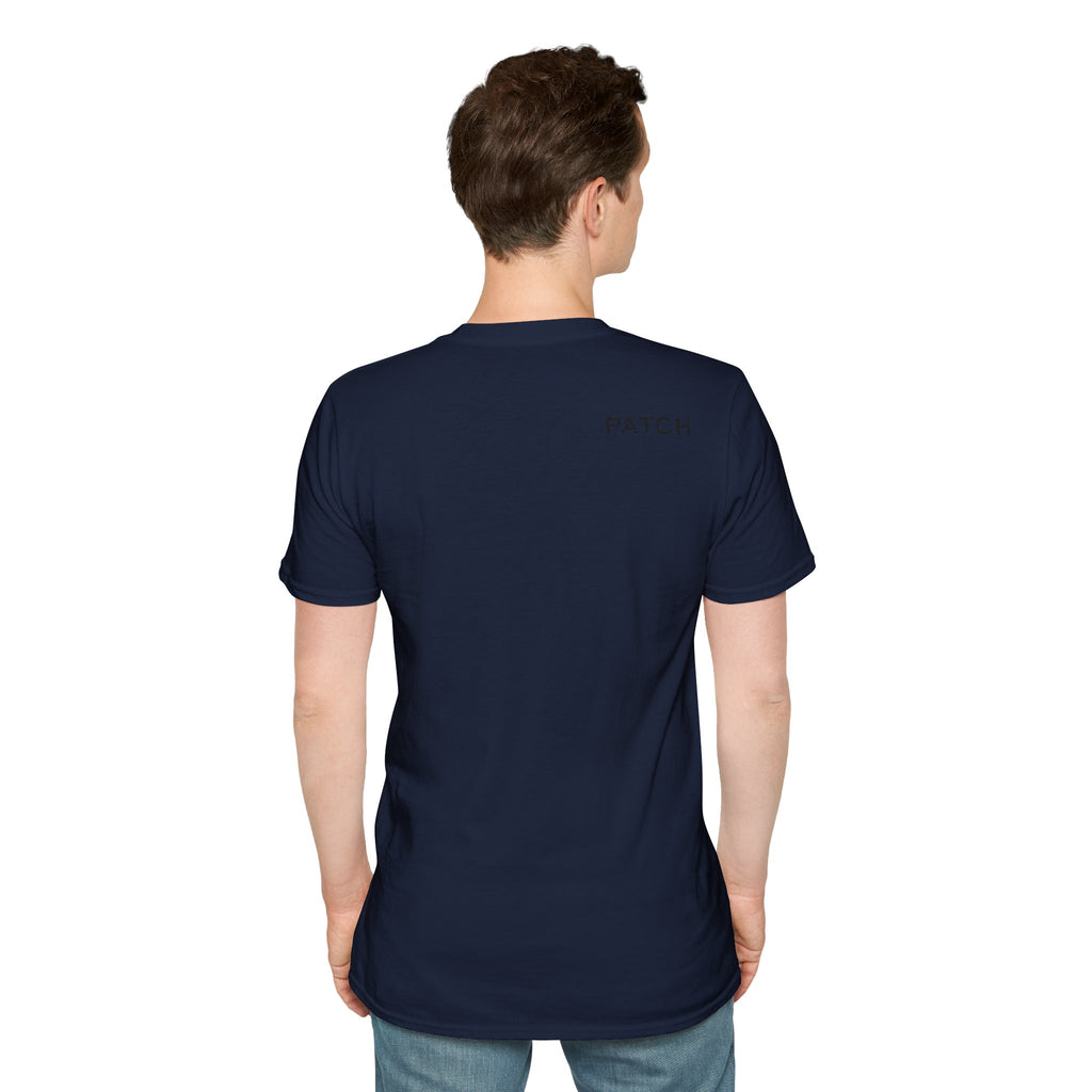 Minimalist 'PATCH' Logo T-Shirt — Chest Monogram & Back Text Tee