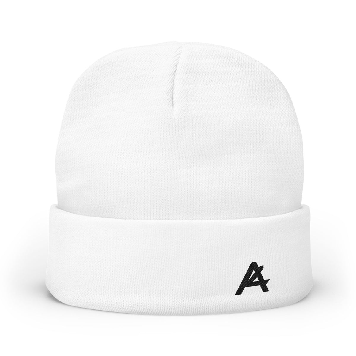Embroidered 'A' Knit Beanie - Minimal Logo Winter Hat