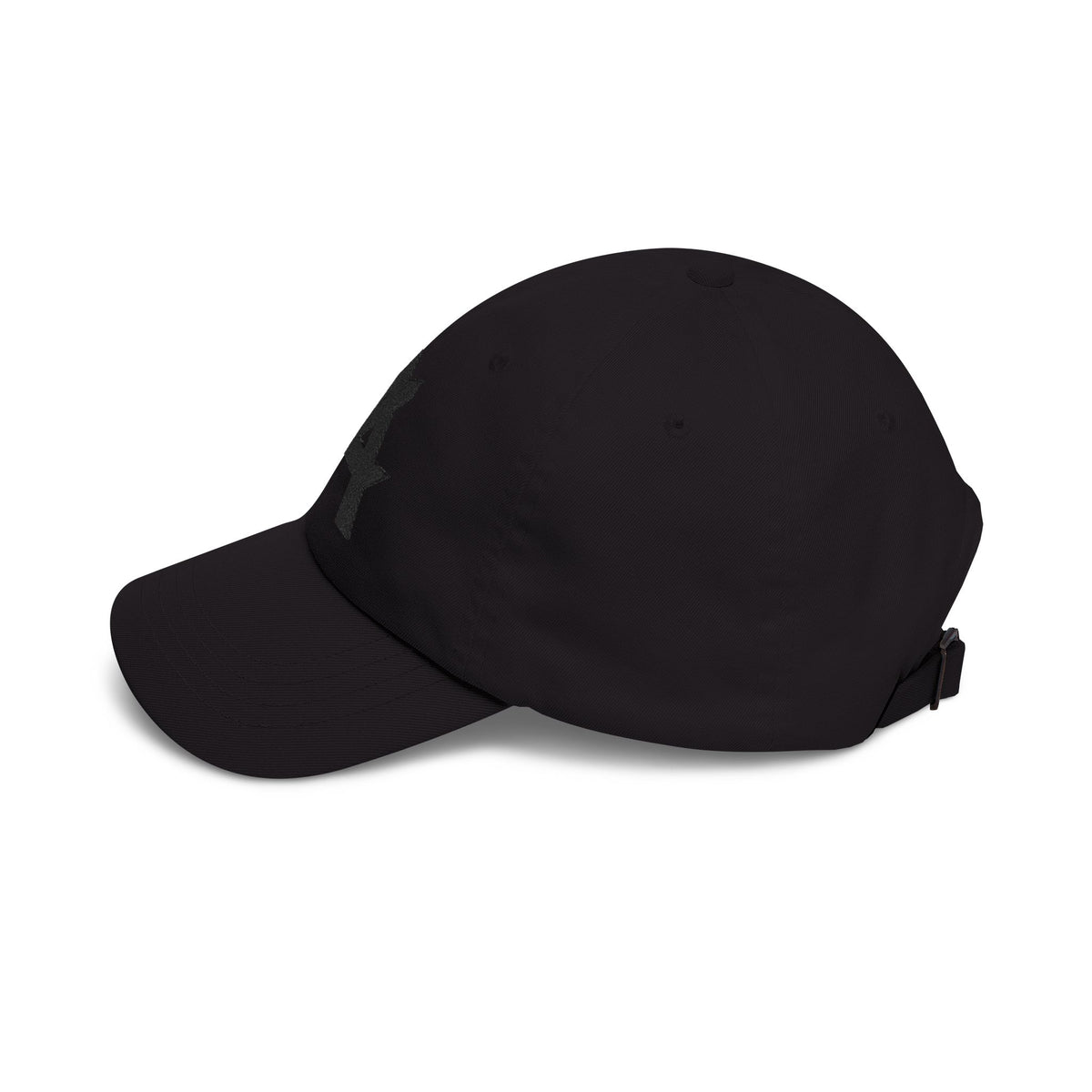 Dad Cap — Minimal Black 'A' Logo Embroidered Baseball Hat