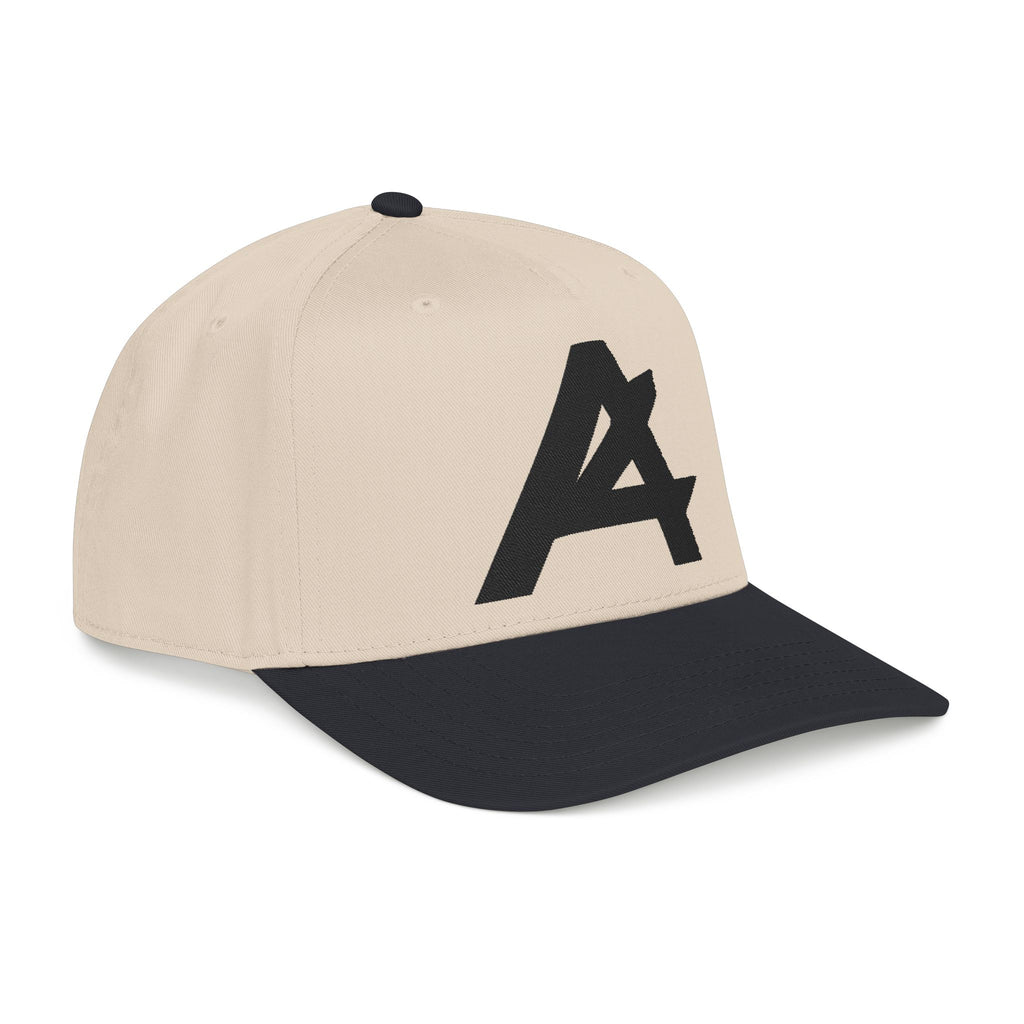 Mid Profile Baseball Cap — Embroidered 'A' Logo Two-Tone Cap