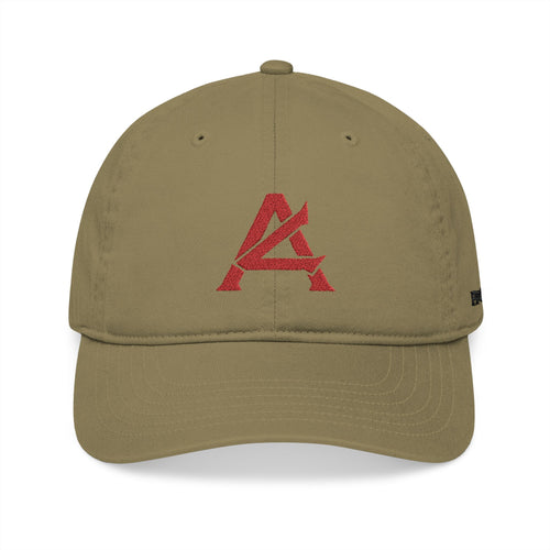 Embroidered Red Mosaic 'A' Organic Baseball Cap