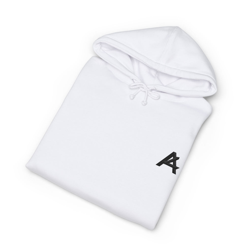 Minimalist 'A' Logo Hoodie — White Chest Emblem Pullover