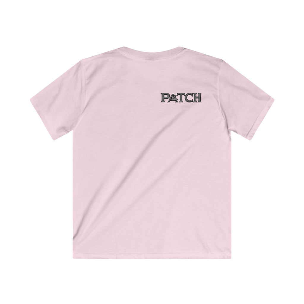 Kids Tee — Bold 'A' Chest Logo & 'PATCH' Back Graphic, Casual Youth Shirt