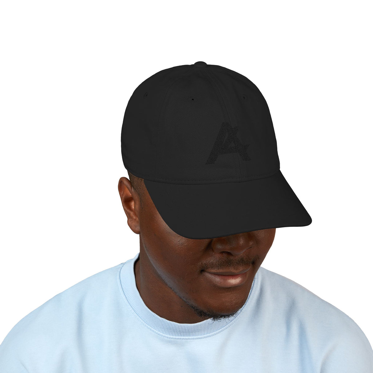 Embroidered Organic Baseball Cap — Minimal 'A' Front & PATCH Back