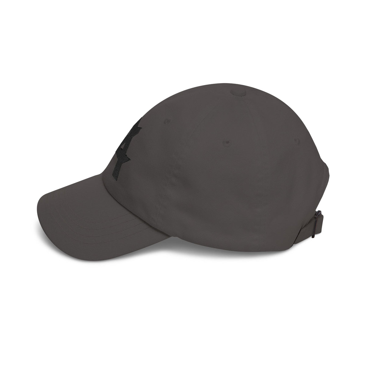 Dad Cap — Minimal Black 'A' Logo Embroidered Baseball Hat