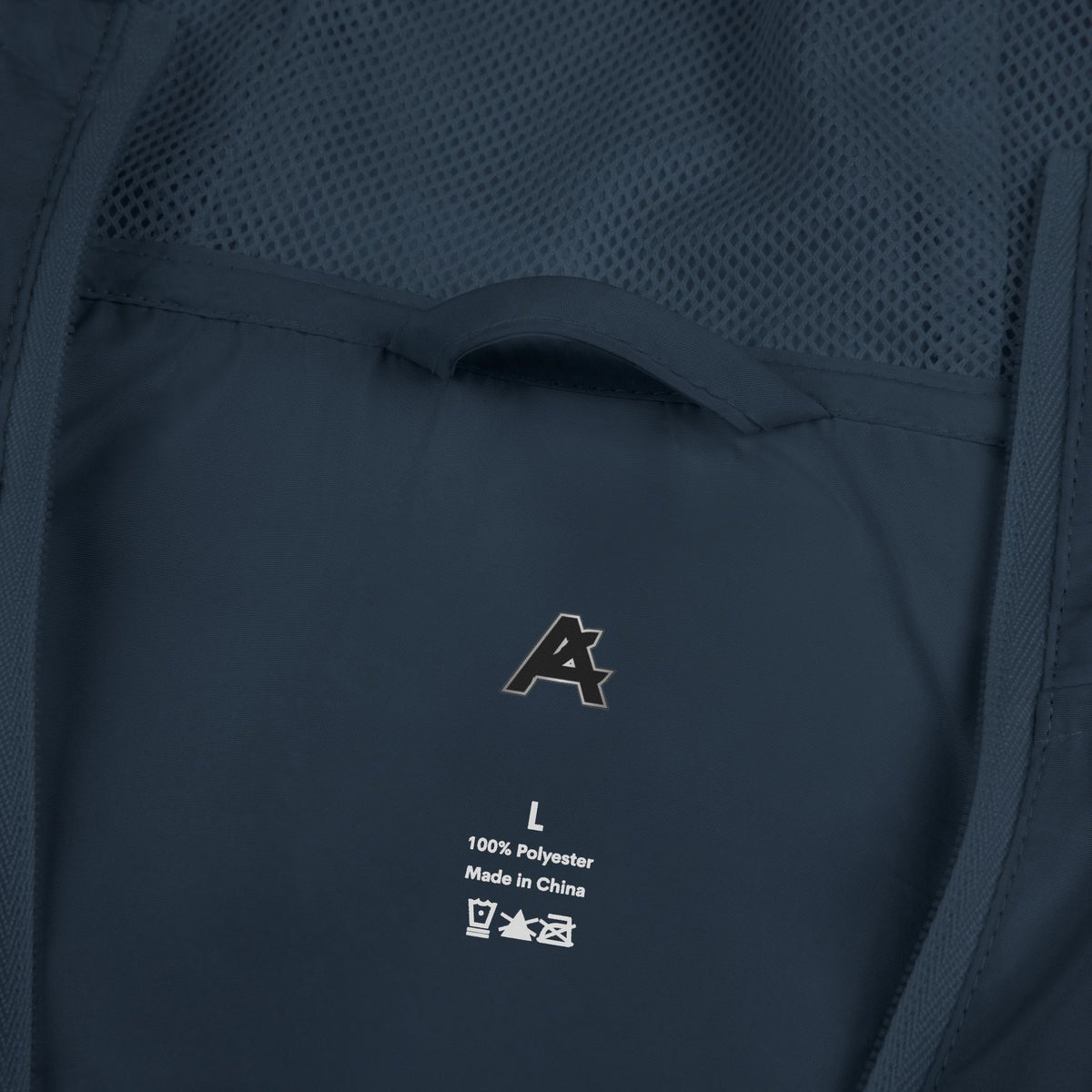 Windbreaker Jacket — White Camo Minimal Logo Windbreaker with 'ATCH' Accent