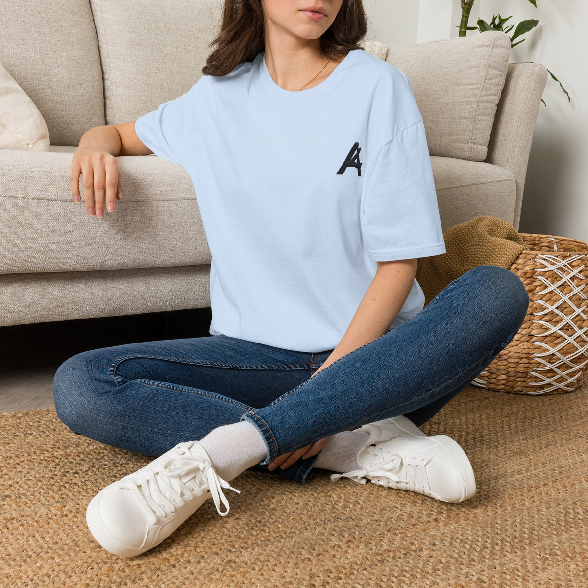 Minimalist 'PATCH' Logo T-Shirt — Chest Monogram & Back Text Tee