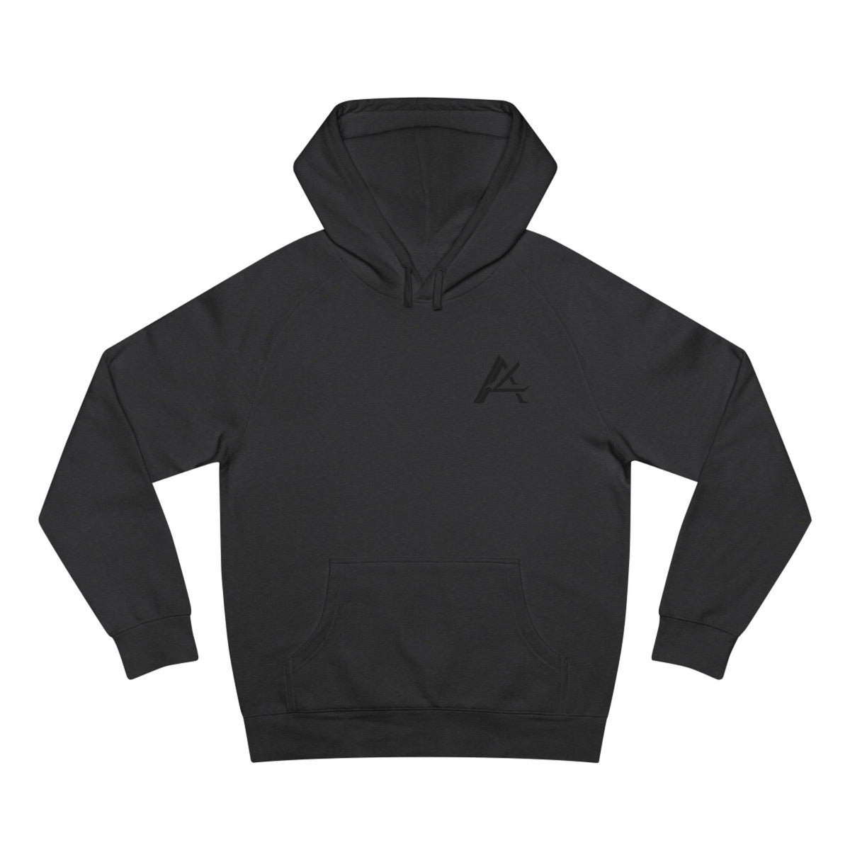 Patch Logo Hoodie — Minimalist White Pullover with Chest Emblem & Back 'PATCH' Text