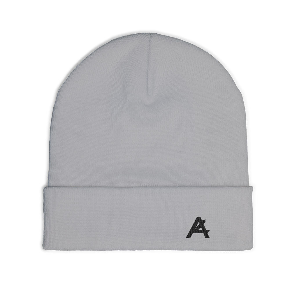 Embroidered 'A' Knit Beanie - Minimal Logo Winter Hat