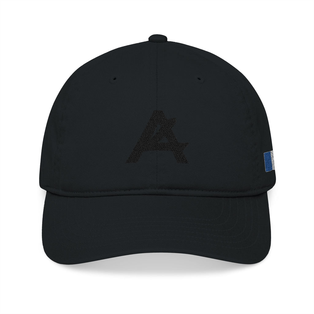 Embroidered Organic Baseball Cap — Minimal 'A' Front & PATCH Back