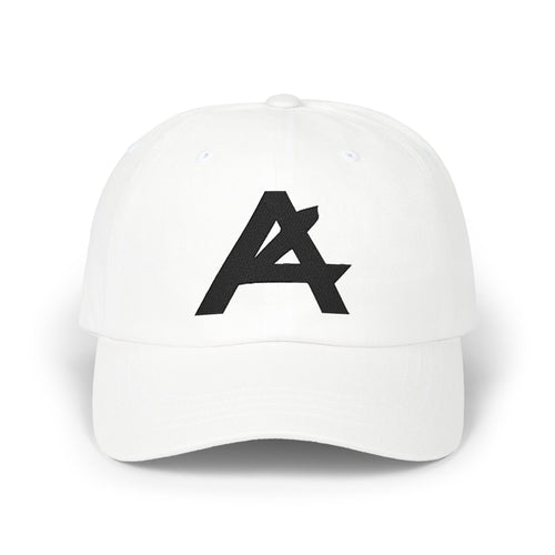 Dad Cap — Minimal Black 'A' Logo Embroidered Baseball Hat