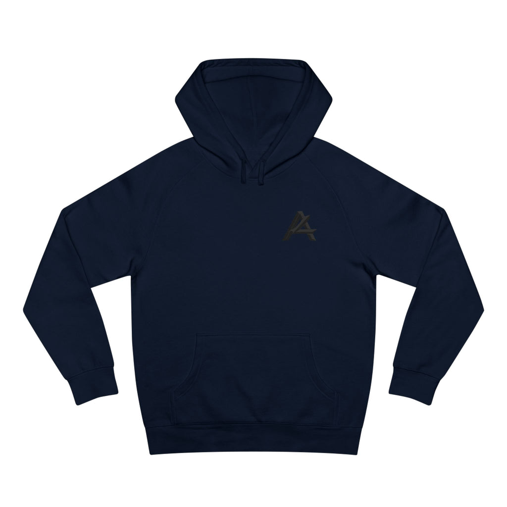 Patch Logo Hoodie — Minimalist White Pullover with Chest Emblem & Back 'PATCH' Text