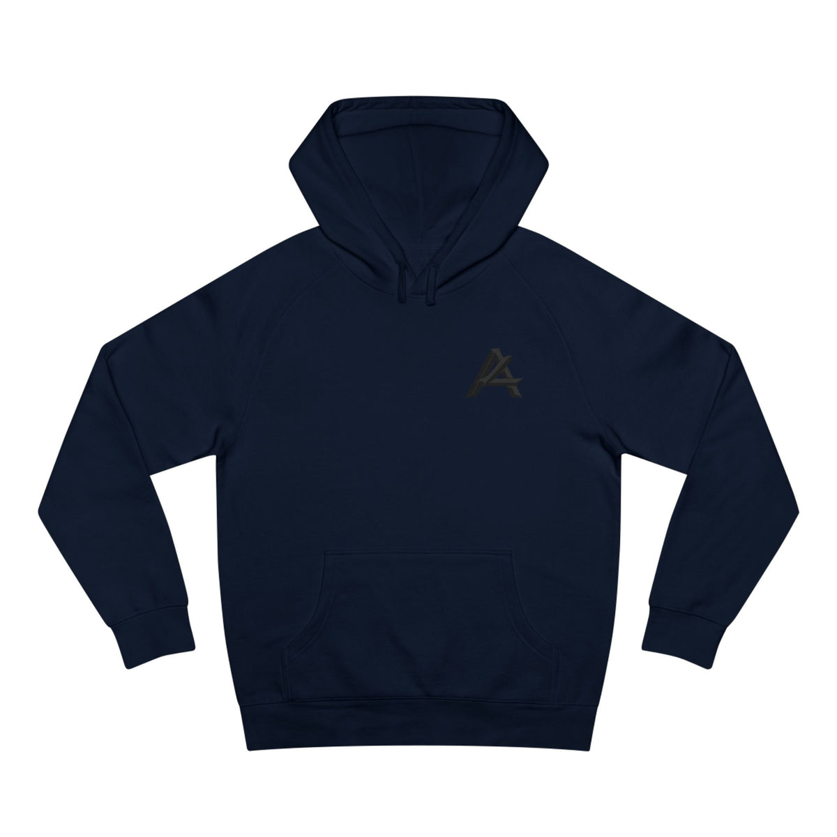 Patch Logo Hoodie — Minimalist White Pullover with Chest Emblem & Back 'PATCH' Text