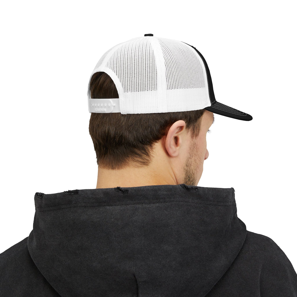 Distressed A Logo Trucker Cap — Vintage Mesh Snapback Hat