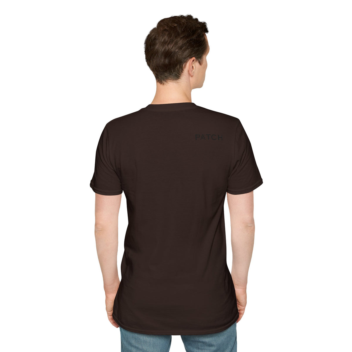 Minimalist 'PATCH' Logo T-Shirt — Chest Monogram & Back Text Tee