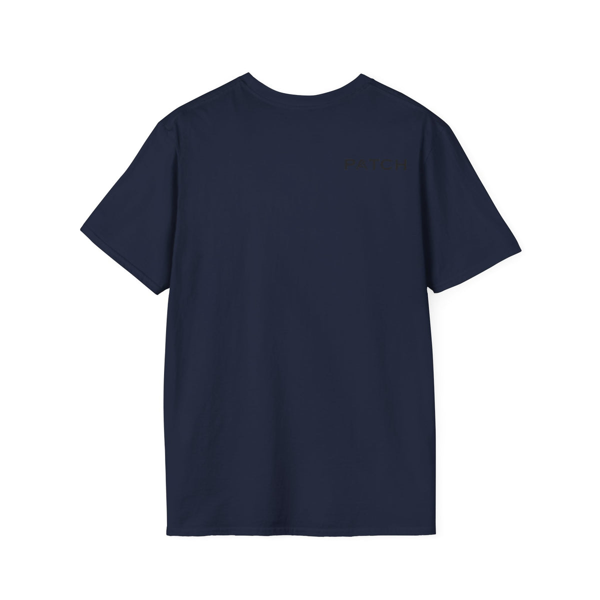 Minimalist 'PATCH' Logo T-Shirt — Chest Monogram & Back Text Tee