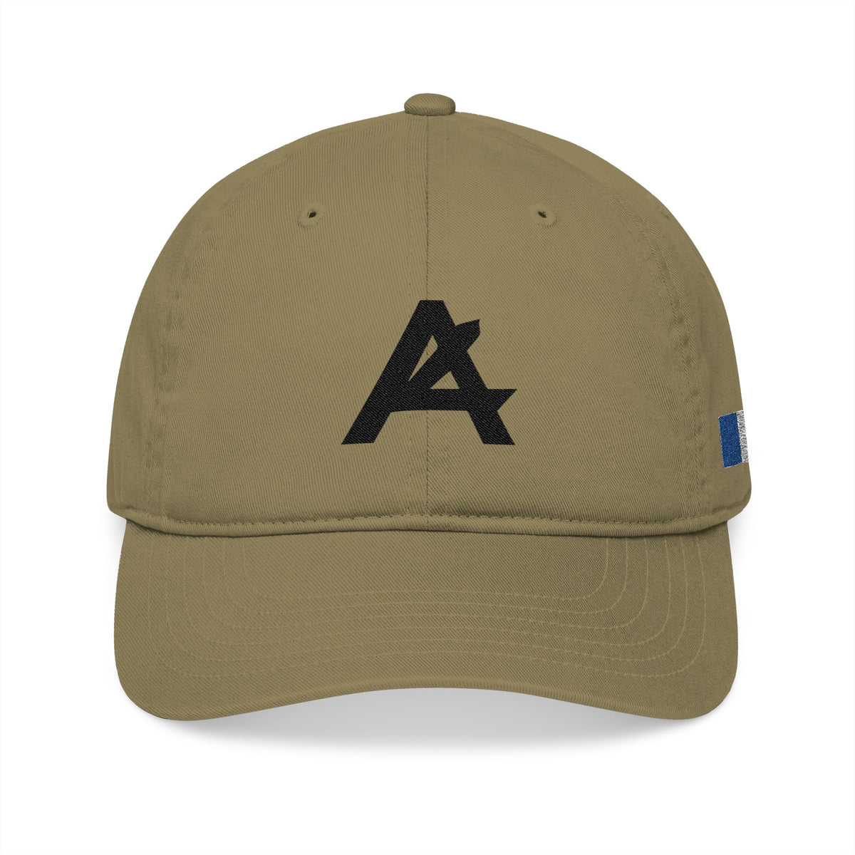 Embroidered Organic Baseball Cap — Minimal 'A' Front & PATCH Back