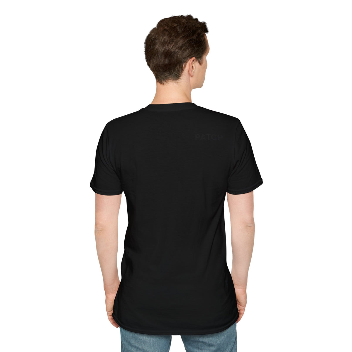 Minimalist 'PATCH' Logo T-Shirt — Chest Monogram & Back Text Tee