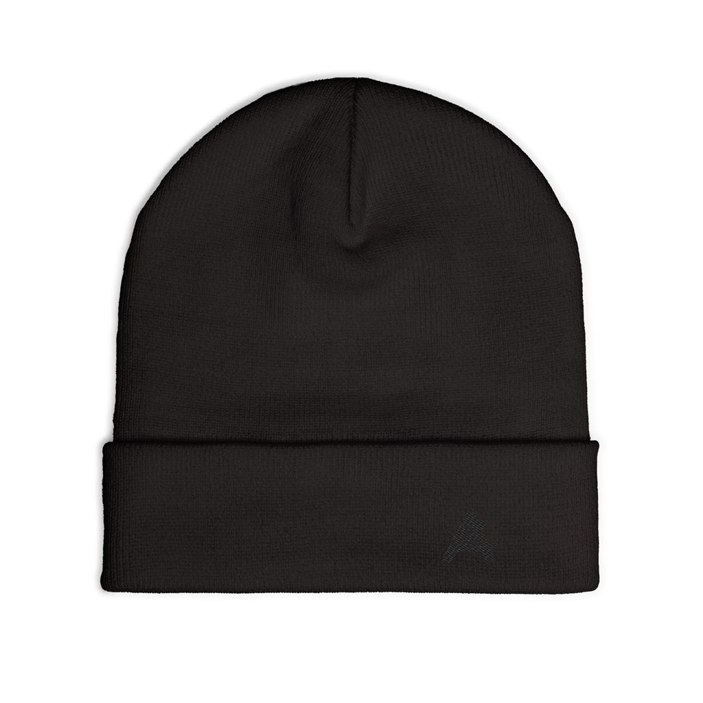 Embroidered 'A' Knit Beanie - Minimal Logo Winter Hat
