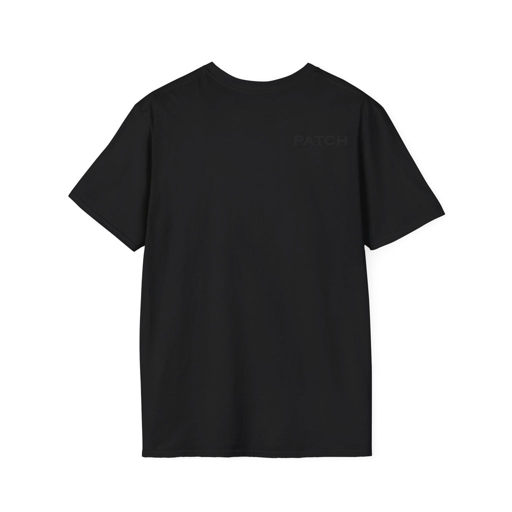 Minimalist 'PATCH' Logo T-Shirt — Chest Monogram & Back Text Tee