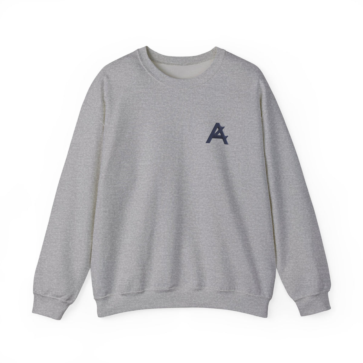 Minimalist A Logo Crewneck Sweatshirt – Small Chest Emblem, Casual White Pullover